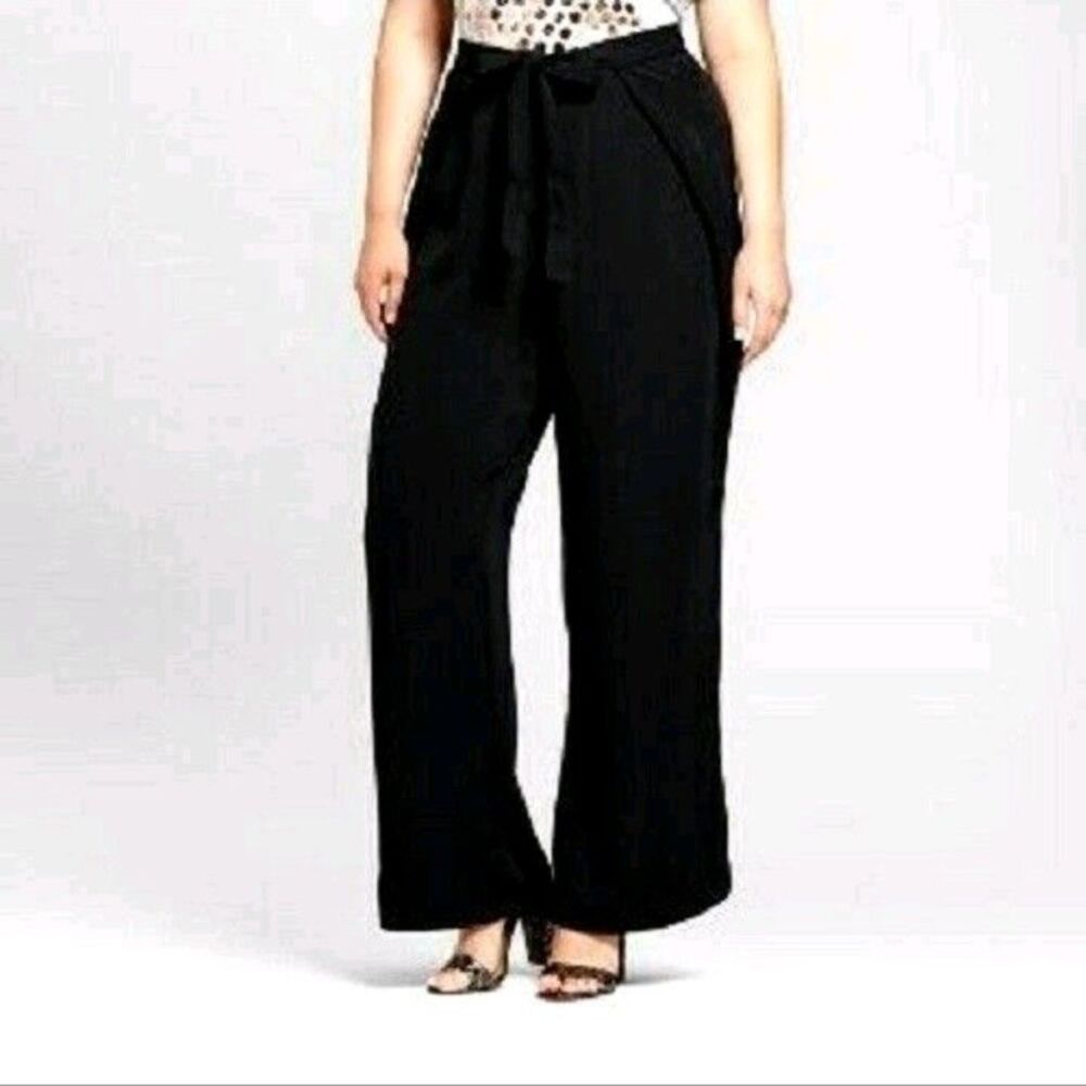 A New Day Women's Black High Waist Wide Leg Trouser Pants Size Small